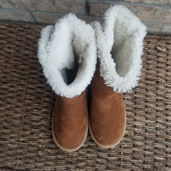 Rampage MEG Brown Winter Boots Faux Fur Lining Faux Suede (Womens 5.5)(BigKid 4) - Picture 6 of 9